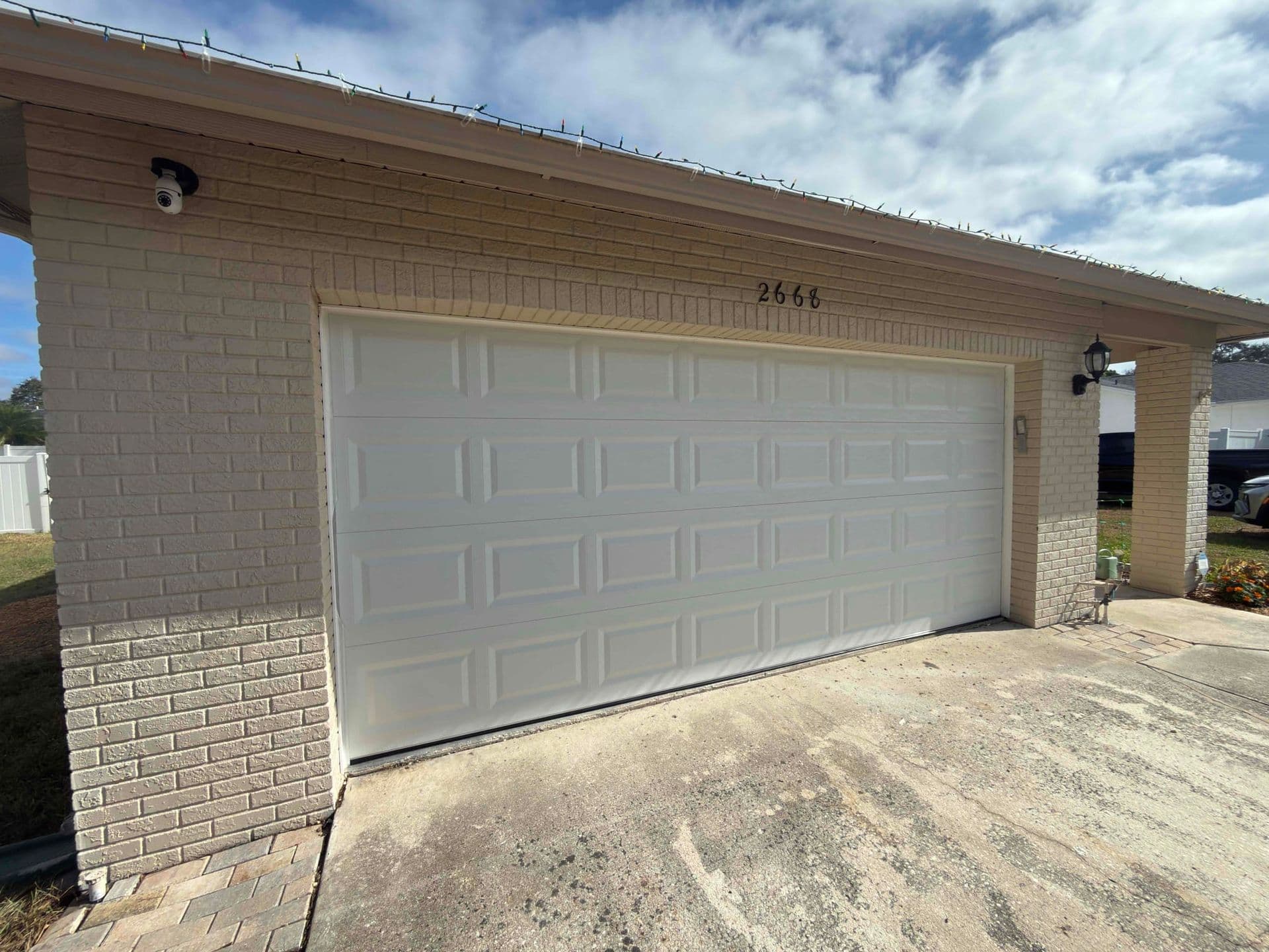 White Double Car Garage Door in Florida