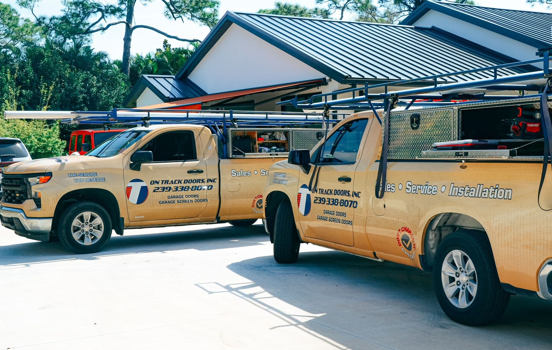 On Track Doors Company Trucks