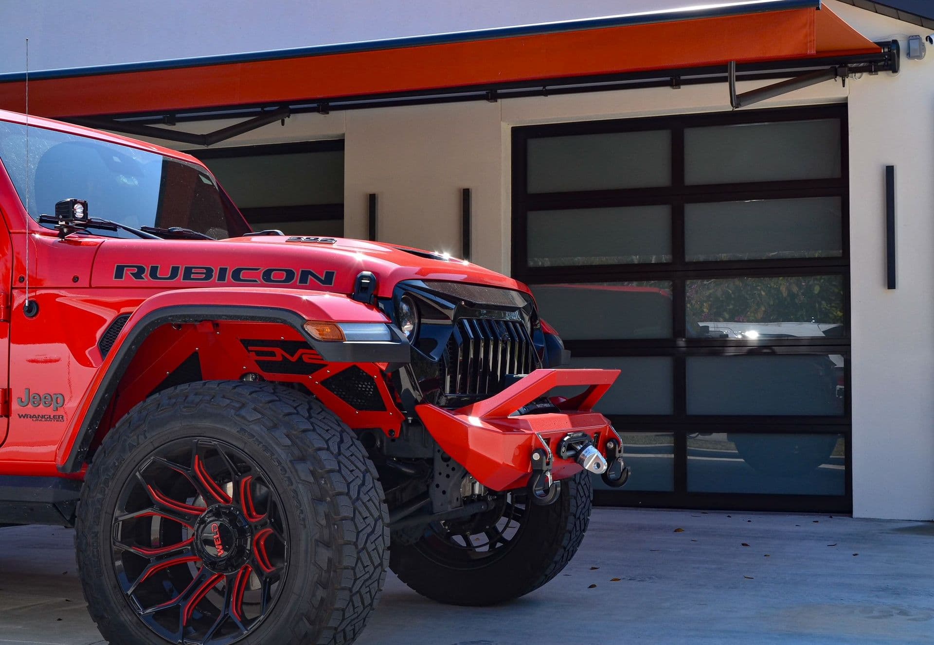 Garage Door with Rubicon Jeep in Front
